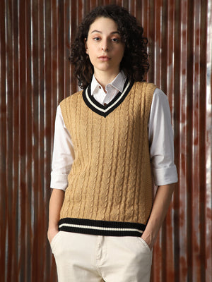 Women Cable Knit Sweater Vest