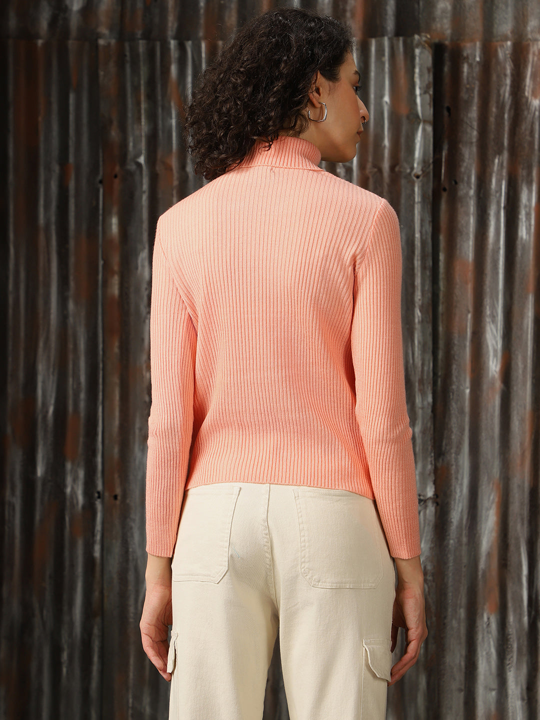 Turtle Neck Solid Ribbed Pullover - High Star x Dennis Lingo