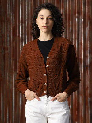 Women V-Neck Cardigan