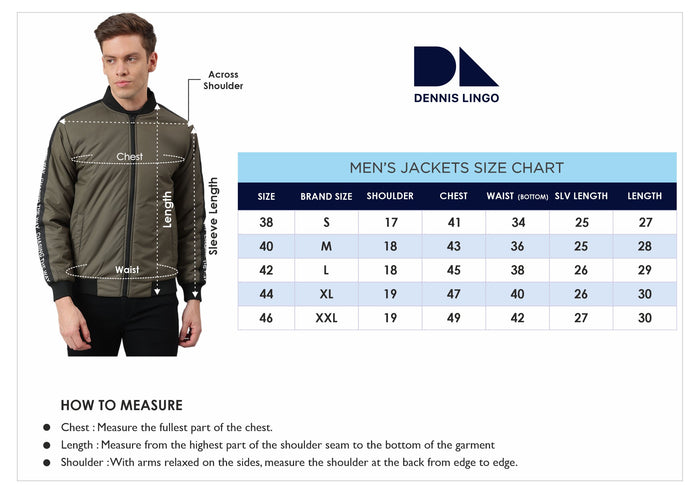 Dennis Lingo Men's Navy Solid High Neck Full Sleeve Puffer W/O hood Jackets