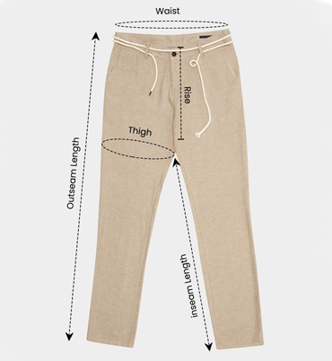 Men's Light Olive Solid Linen Trouser