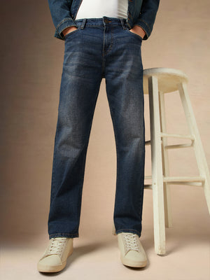 Men's Indigo Blue Straight Fit Jeans