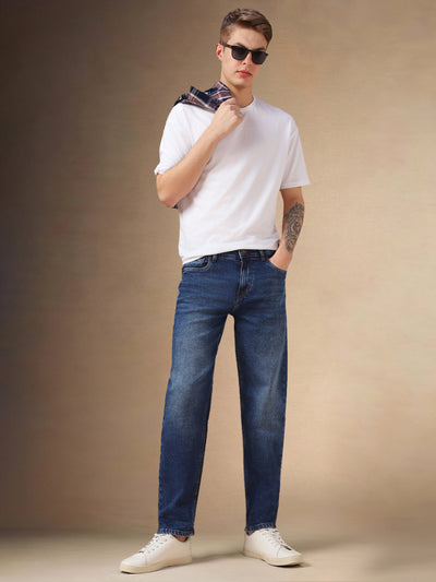 Men's Indigo Blue Straight Fit Jeans