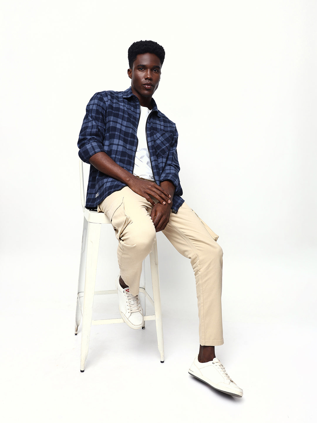 Men's Flannel Checks Spread Collar Relaxed Fit Casual Shirt