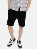 Dennis Lingo Men's Black Solid Regular Fit Stretchable Shorts