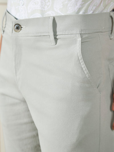 Men's Light Grey Solid Regular Fit Stretchable Shorts