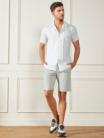 Men's Light Grey Solid Regular Fit Stretchable Shorts