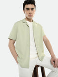 Dennis Lingo Mens's Green solid Casual Shirt