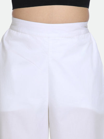 DL Woman White Cotton Trousers