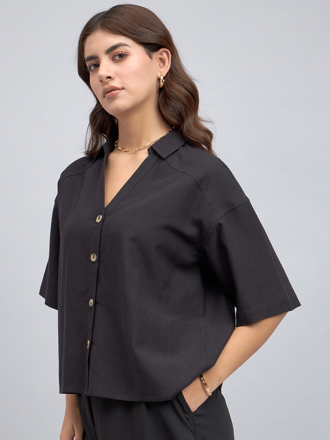 DL Woman Black Cotton Shirt