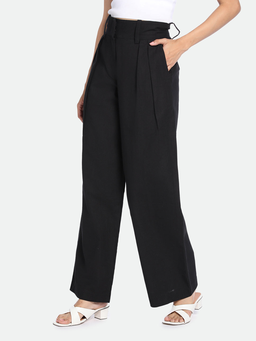 DL Woman Black Cotton Trousers