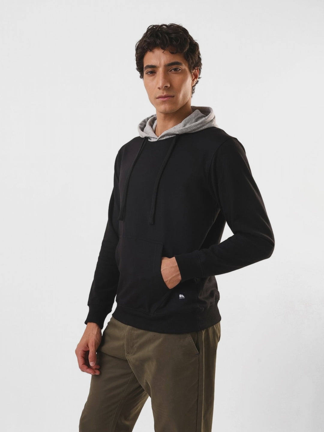 Men's Solid Hooded Fleece Sweatshirt