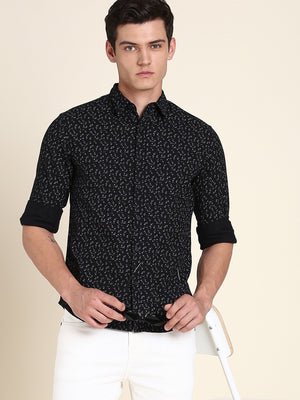 Men's Black Print Shirt