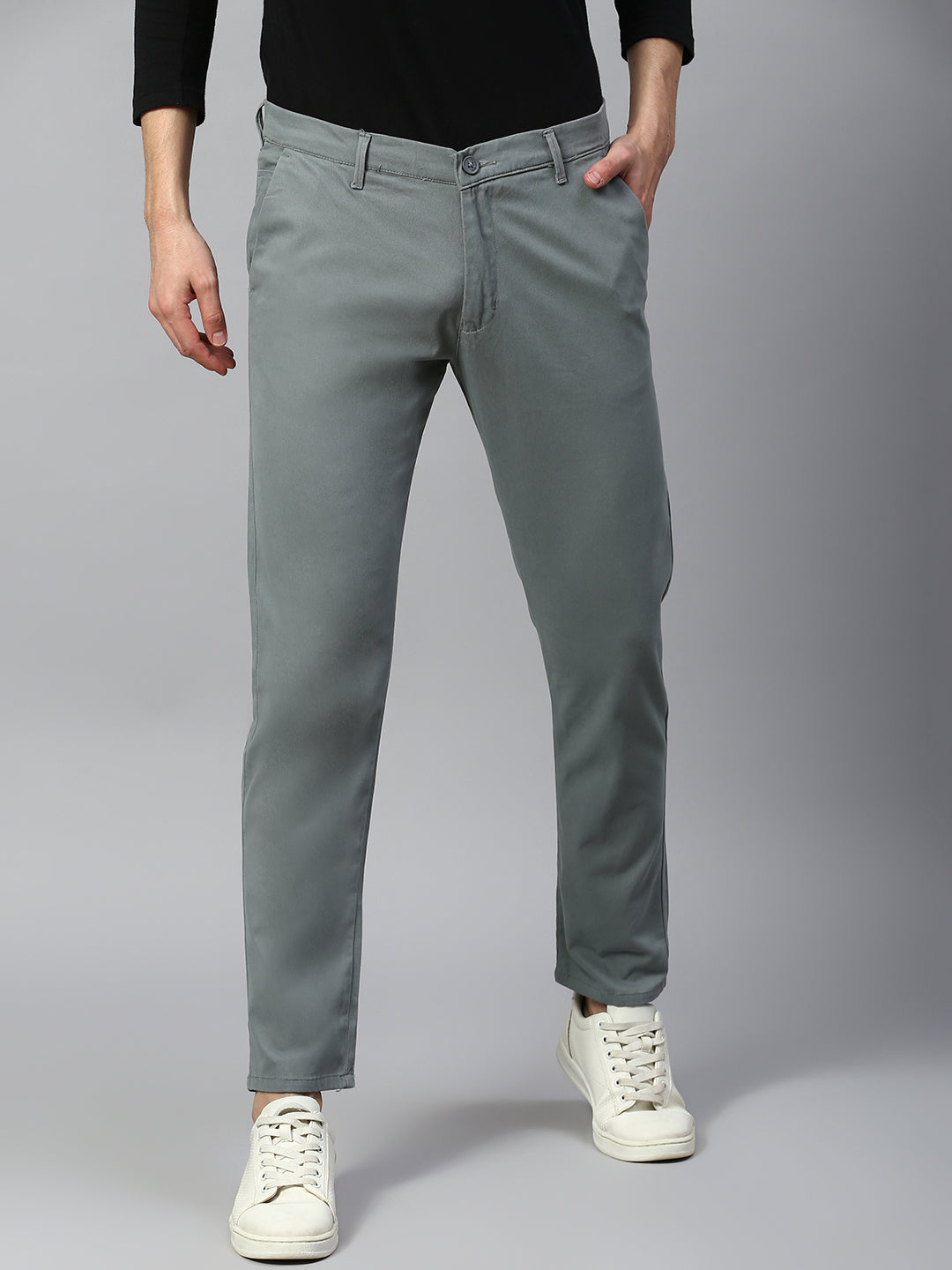 Tapered Fit Cotton Chinos (AQUA)