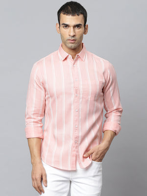 Men's Cotton Striped Slim Fit Casual Shirt Full Sleeve Shirt For Formal & Casual Wear
