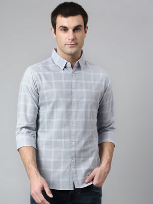 Men's Slim Fit Cotton Checks Full Sleeves Casual Shirt (C9013)