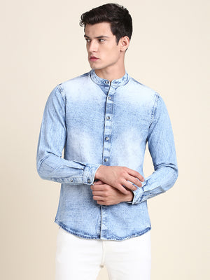 Men's Comfortable And Stylish Indigo Casual Shirt