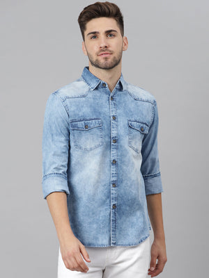 Men's Classic Denim Shirt (Blue)