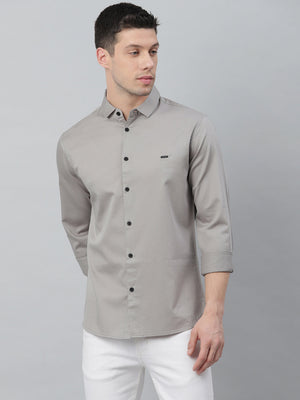 Men's Cotton Solid Slim Fit Casual Shirt With Pocket Full Sleeve Shirt For Formal & Casual Wear