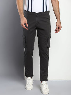 Men's Tapered Fit Cotton Cargo (Charcoal Gery)