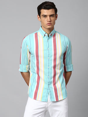 Men's Red Slim Fit Oxford Casual Shirt