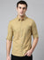 Men's Cotton Solid Khaki Slim Fit Casual Shirt