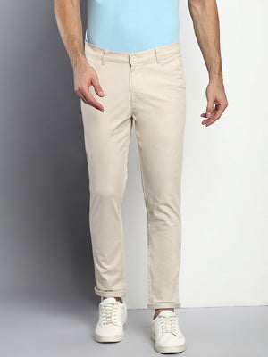 Men's Tapered Fit Cotton Chinos (Cream)