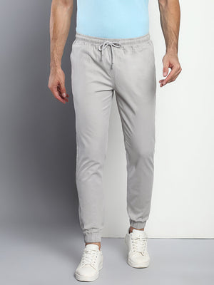Men's Straight Fit Cotton Joggers (Lightgrey)