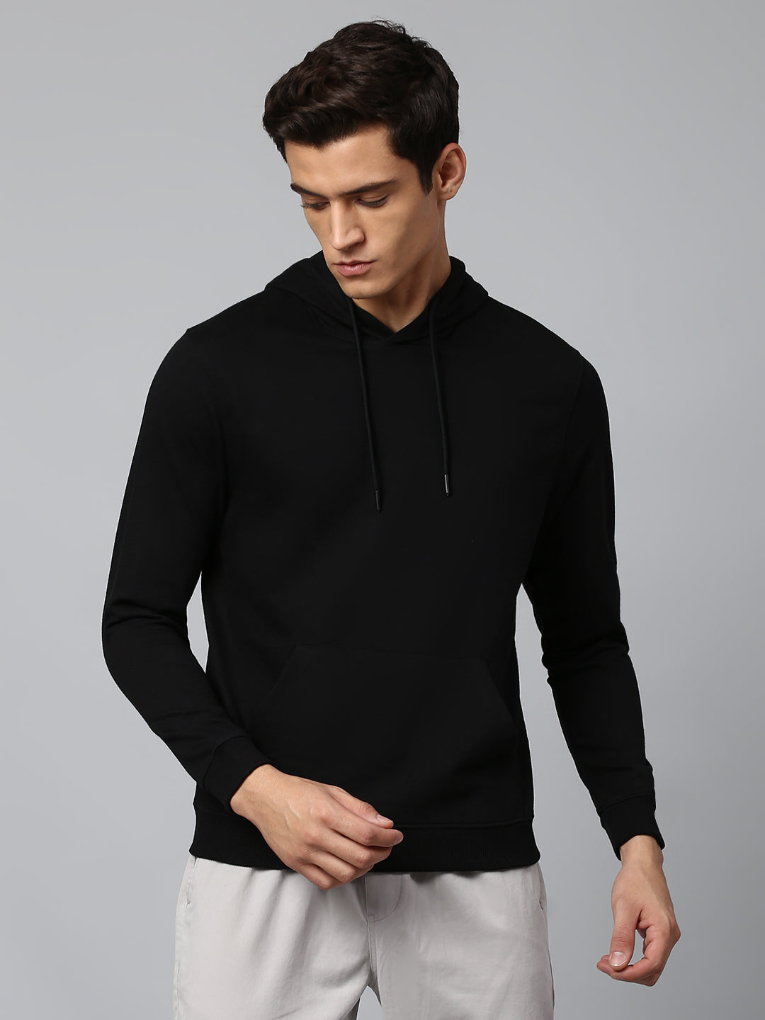 Men's BLACK Regular Fit Winterwear Sweatshirts – DENNIS LINGO