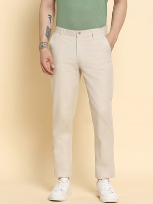 Men's Beige Chino Smart Casual Look For Season Essential