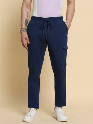 Men's Denim Blue Cargo Smart Casual Look For Season Essential