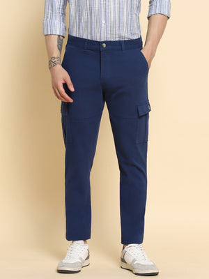 Men's Denim Blue Cargo Smart Casual Look For Season Essential