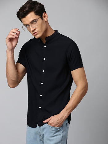 Men's Navy Slim Fit  Casual Shirt
