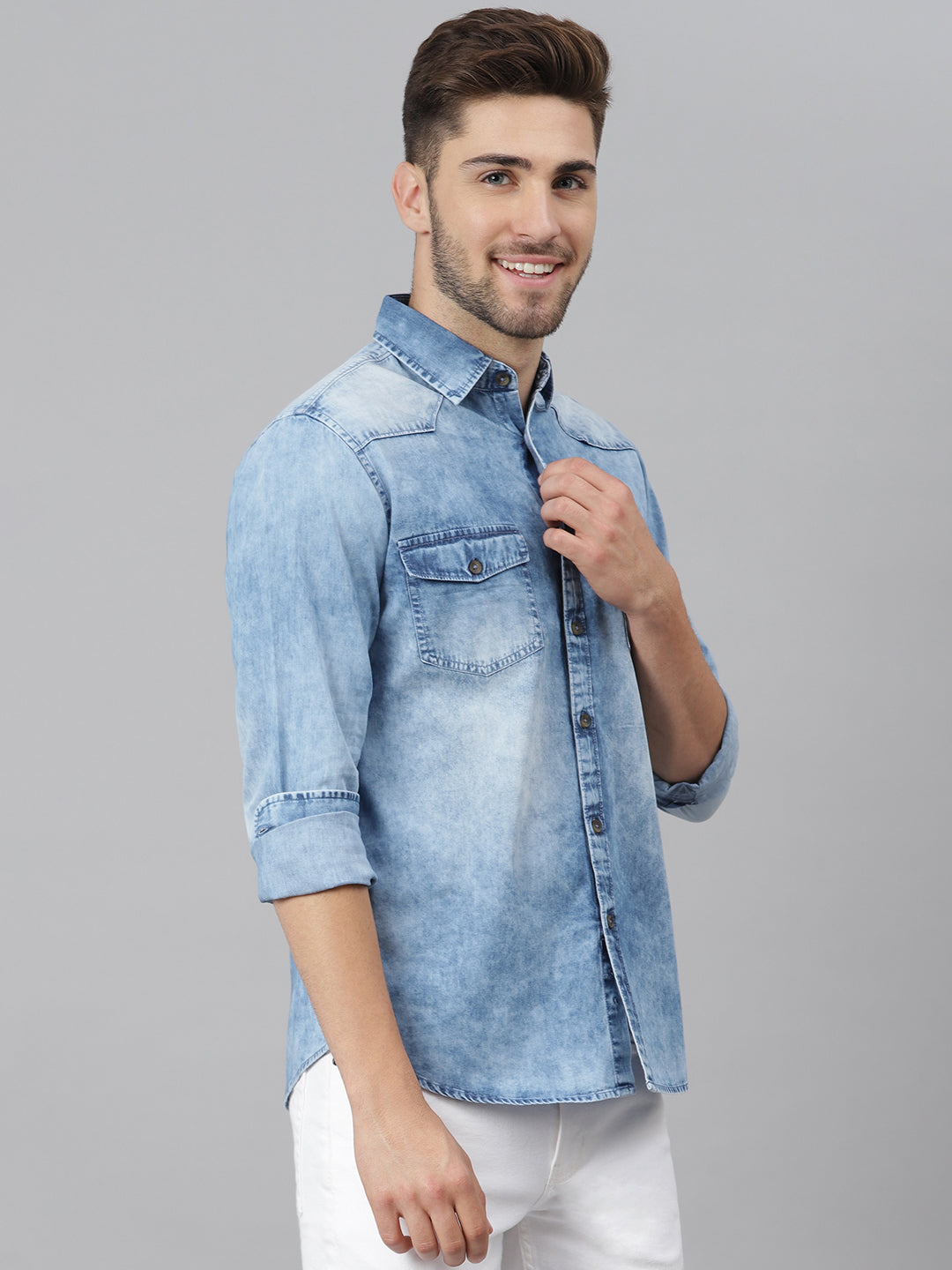 Dennis Lingo Men's Classic Denim Shirt (Blue) – DENNIS LINGO