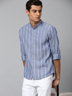 Men's Blue Slim Fit  Casual Shirt