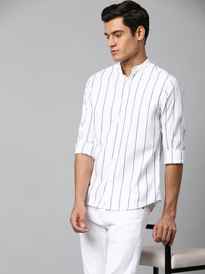 Men's White Slim Fit  Casual Shirt
