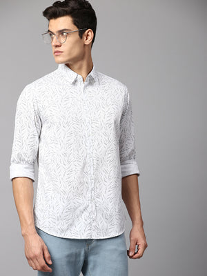 Men's White Slim Fit Casual Shirt