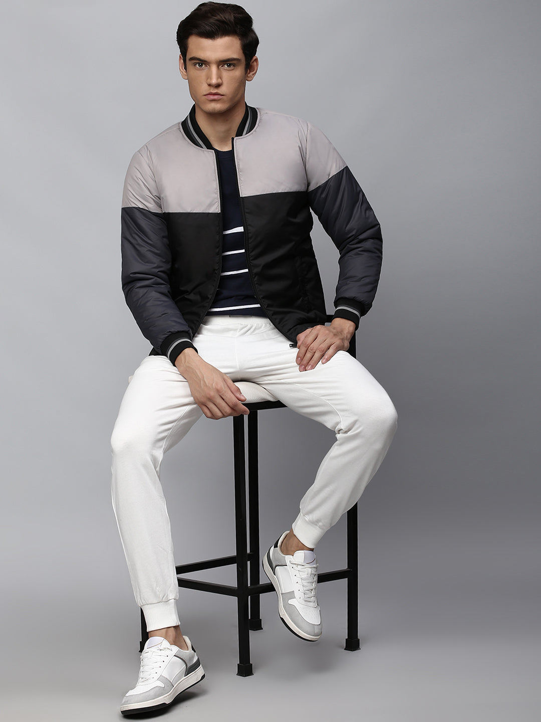Men's GREY Regular Fit Winterwear Jackets