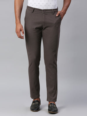 Men's Tapered Fit Cotton Chinos (Dark Grey)