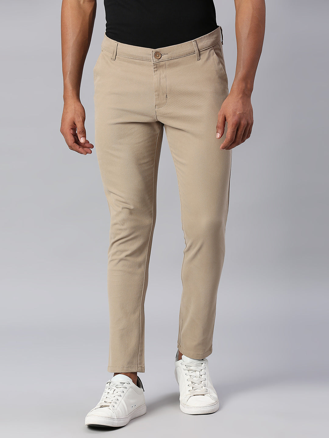 Tapered Fit Cotton Chinos (WALNUT)