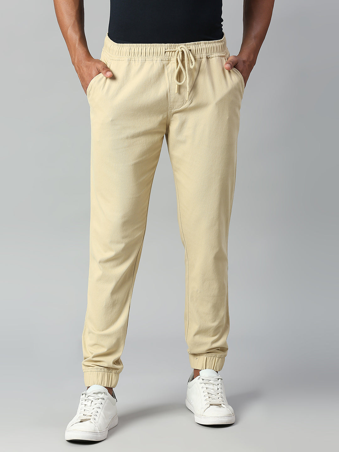 Straight Fit Cotton Joggers (LIGHTKHAKI)