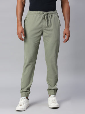 Men's Straight Fit Cotton Joggers (Sage)