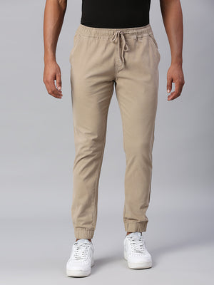 Men's Straight Fit Cotton Joggers (Walnut)