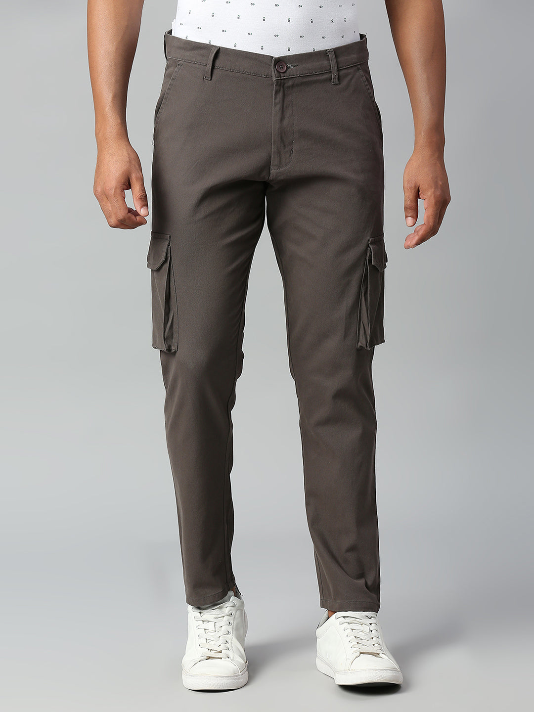 Men's Tapered Fit Cotton Cargo (Dark Grey)