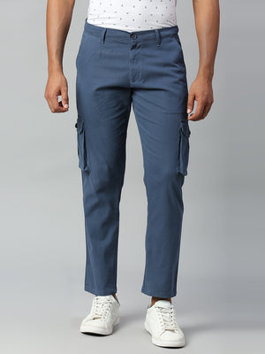 Men's Tapered Fit Cotton Cargo (Petrol Blue)