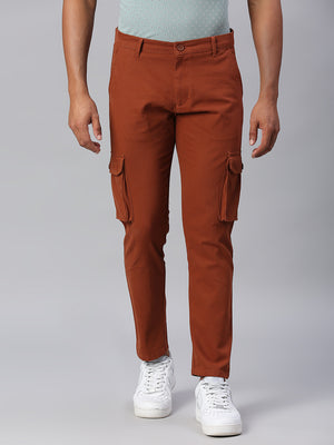 Men's Tapered Fit Cotton Cargo (Rust)