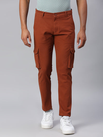 Mens Tapered Fit Cotton Cargo (RUST)