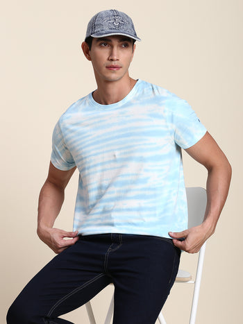 Men's Soft And Stretchy Fabric White Casual Crew Neck Tshirt