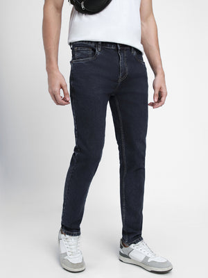 Men's Slim Fit Washed Indigo Stretchable Jeans
