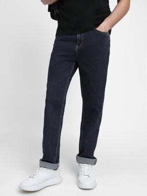 Men's Straight Fit Washed Indigo Stretchable Jeans